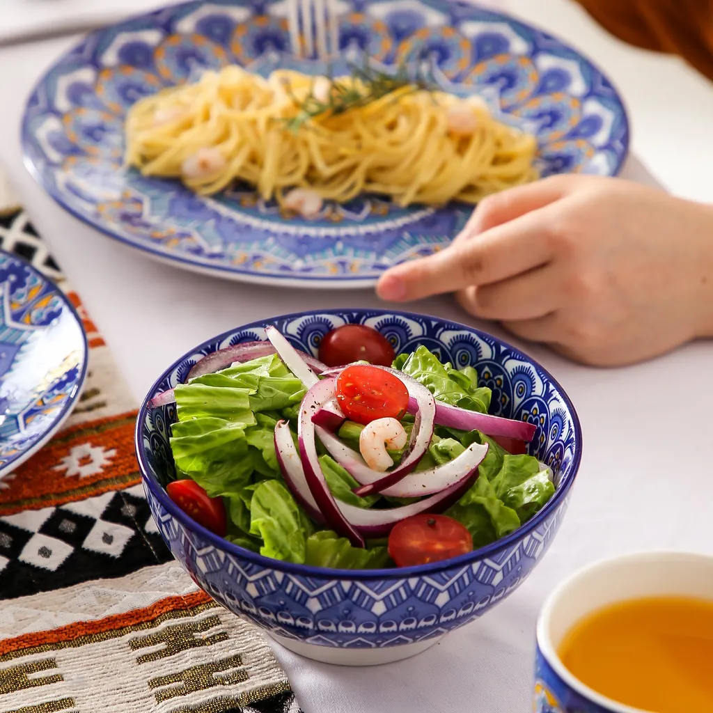 Vancasso Tafelservice Porzellan, Mandala 16 Teiliges Essgeschirr Kombiservice, Handbemaltes Geschirrset Für 4 Personen, Böhmischer Stil 8 Vancasso Tafelservice Porzellan, Mandala 16 Teiliges Essgeschirr Kombiservice, Handbemaltes Geschirrset Für 4 Personen, Böhmischer Stil – Bild 6