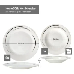 Mambo-Cat Kaffee-Tasse Porzellan-Becher Geschirr-Set Schüssel Bowl-Schale Tafel-Zubehör Suppen-Schälchen Speise-Teller Käse-Wurst Ess-Platte Frühstücks-Buffet Brunch Kuchen-Dessert Home Streifen-Grau Schwarz-Creme Kombi-Service Sechs-Personen -Küchenutensilien Laden 0340c9281ab81c10f11f126e8487123b