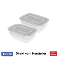 ROTHO Set Gefrierdosen 2 X 1.9 L FREEZE, Farbe:Transparent