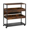 HOMCOM Küchenwagen Küchenrollwagen Servierwagen 3-stöckige Küchenregal Industrie-Design Mit Verstellbaren Füßen Rustikales Braun 80 X 40 X 90 Cm -Küchenutensilien Laden 0519649560a2d0e9a495004a910d9b60