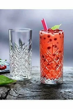 Pasabahce Timeless 520205 Longdrink Glas Wassergläser Kristall Design 4´er Set Transparent 365 Ml -Küchenutensilien Laden 06fb601a0630459f07c7117b9d7c170d