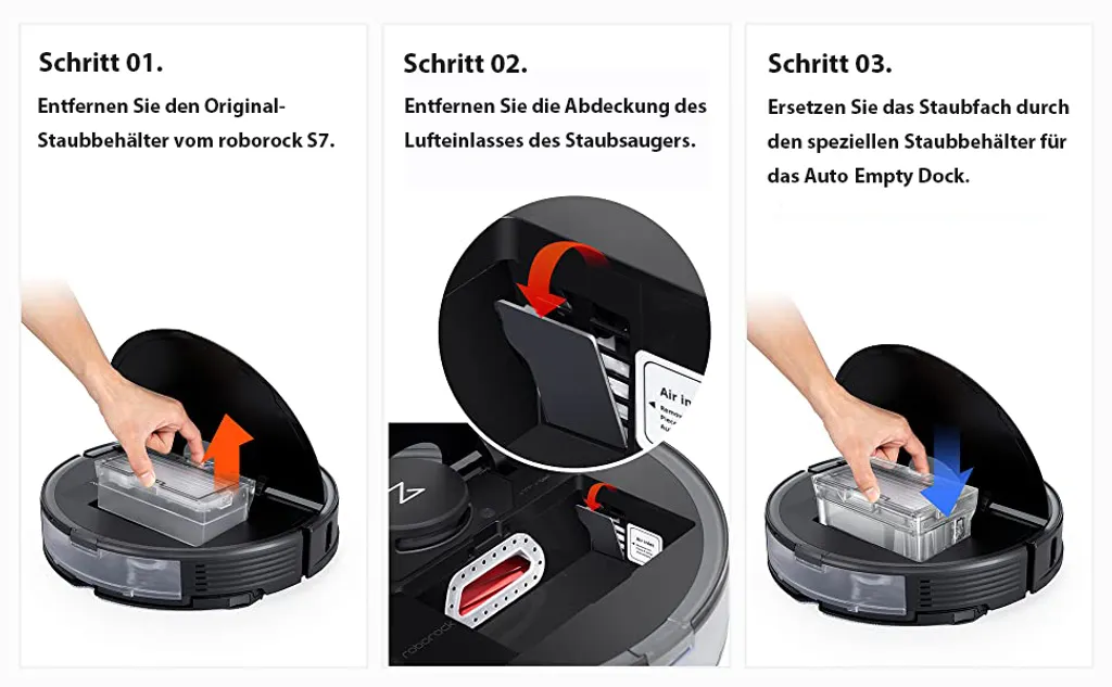 Roborock Auto Empty Dock For S7 ,S7 MaxV, Smart Bin Detection, HEPA Air Filter, Electrode Cleaning Brush (Schwarz) 15 Roborock Auto Empty Dock For S7 ,S7 MaxV, Smart Bin Detection, HEPA Air Filter, Electrode Cleaning Brush (Schwarz) – Bild 13