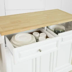 SoBuy FKW100-WN Kücheninsel Mit Arbeitsplatte Küchenwagen Mit 2 Türen Und Ausziehbarem Flaschenhalter Küchenschrank Sideboard Küchentrolley Weiß BHT Ca.: 115x90x46cm -Küchenutensilien Laden 0b385c2d5bfe05215bd4e4ceadfae5d5