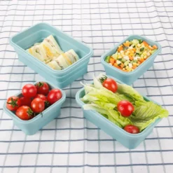 Faltbare Frischhaltedosen, 4 PCS Kitchen Vorratsdosen Set Faltbare Brotbox Silikon Zusammenklappbaren Container, Camping Schüssel Faltbar Set, Frischhalteboxen Für Kühlschränke -Küchenutensilien Laden 0bede8d4ec665ee534c01a4efe59f8f3