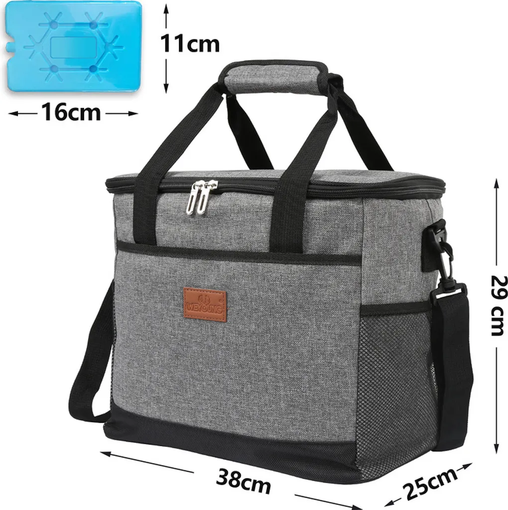 Lospitch 25L Kühltasche Faltbar Kühlkorb Kühlbox Isoliertasche Thermotasche Picknicktasche Für Lebensmitteltransport, Grau 4 Lospitch 25L Kühltasche Faltbar Kühlkorb Kühlbox Isoliertasche Thermotasche Picknicktasche Für Lebensmitteltransport, Grau – Bild 2