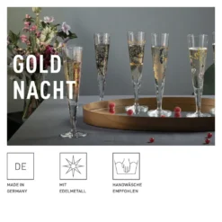 Goldnacht Champagnerglas-Set F23 Von Carolin Oliveira -Küchenutensilien Laden 0db51aee5ebd0df3045474ddf0fbf683