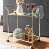WOHNLING Design Servierwagen Gold 73x78x37 Cm Küchenwagen Glas / Metall | Mobiler Beistelltisch | Speisewagen Mit Glasplatte | Teewagen Mini Bar Auf 4 Rollen 2 WOHNLING Design Servierwagen Gold 73x78x37 Cm Küchenwagen Glas / Metall | Mobiler Beistelltisch | Speisewagen Mit Glasplatte | Teewagen Mini Bar Auf 4 Rollen -Küchenutensilien Laden 0f4307fea7e4dea18ba3c7358631e979