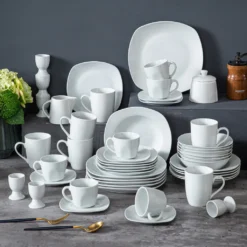 MALACASA, Serie Elisa, 50-teilig Tafelservice Aus Porzellan Für 6 Personen, Kombiservice Frühstückservice Kaffeeservice Mit Eierbecher, Kaffeetassen, Untertassen, Müslischalen, Dessertteller 15 MALACASA, Serie Elisa, 50-teilig Tafelservice Aus Porzellan Für 6 Personen, Kombiservice Frühstückservice Kaffeeservice Mit Eierbecher, Kaffeetassen, Untertassen, Müslischalen, Dessertteller -Küchenutensilien Laden 0fff2d372201425aa018fdc19d09c4b6