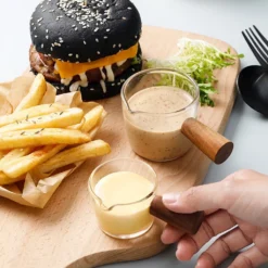 3 Stück Glas Messbecher Hitzebeständiger Holzgriff Glaswaage Tasse Milchtasse Glasmessbecher 50ml/100ml/150ml -Küchenutensilien Laden 103795be03103845d7b2cfe10eb6f067