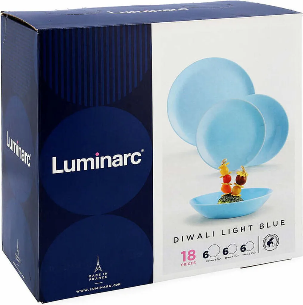 Tafelservice Diwali Light Blue Hellblau 18-teilig LUMINARC Hartglasgeschirr Geschirrset Tafelset Essservice Geschirr 13 Tafelservice Diwali Light Blue Hellblau 18-teilig LUMINARC Hartglasgeschirr Geschirrset Tafelset Essservice Geschirr – Bild 11