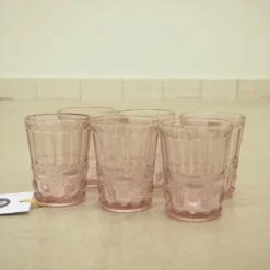 Wassergläser Solange Reliefmuster 6xSet Rosa Transparent 265ml -Küchenutensilien Laden 18902ec9b6486c3365c539b6969bcb9c