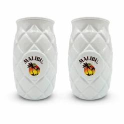 Malibu Ananasglas Weiß 2er-Set, Rum- Und Cocktailgläser In Ananasform, Glas, 500 Ml
