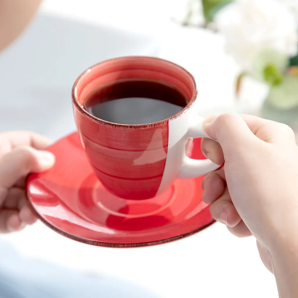 Kaffeeservice Steinzeug, Vancasso BONITA 12 Teiliges Kaffeeset, Cappuccino Tassenset Für 6 Personen, Tassen Und Untertassen 6 Kaffeeservice Steinzeug, Vancasso BONITA 12 Teiliges Kaffeeset, Cappuccino Tassenset Für 6 Personen, Tassen Und Untertassen – Bild 4