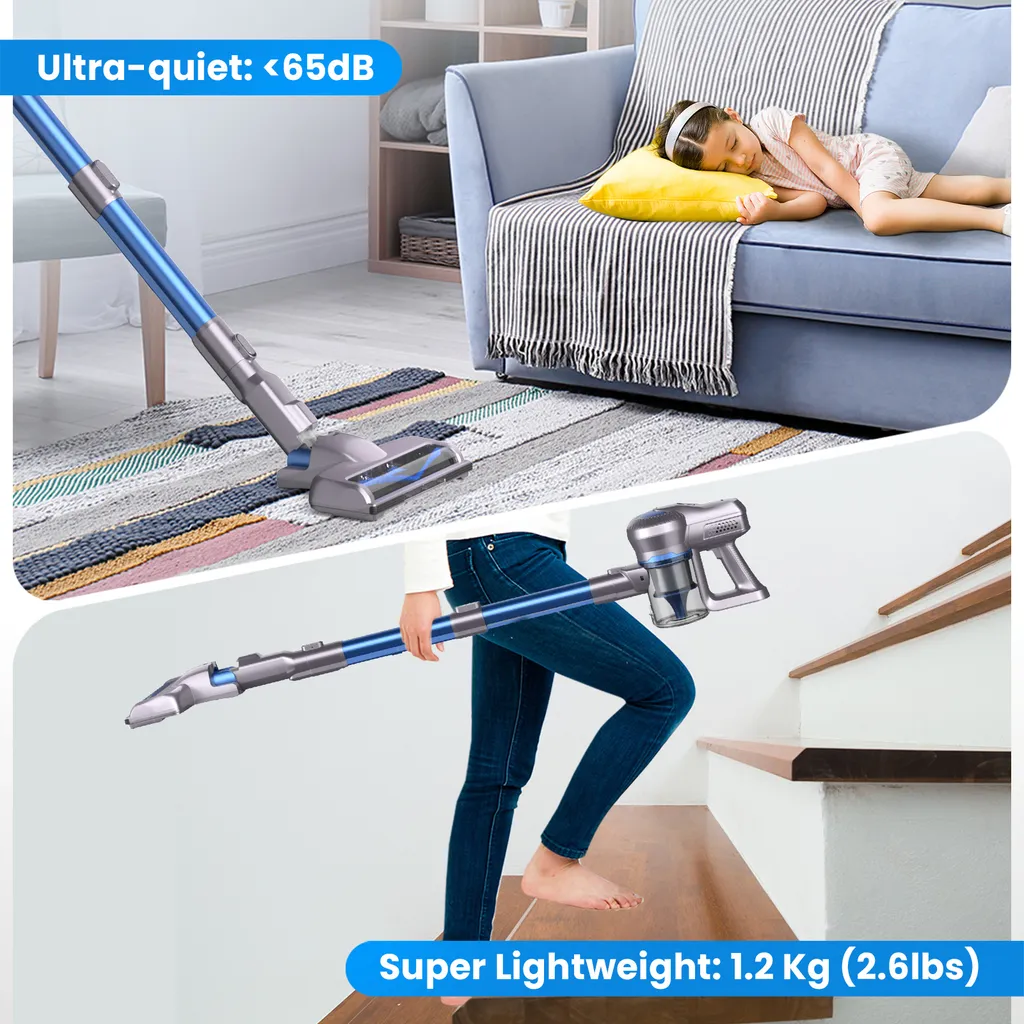 Greenote Akku Staubsauger, 23000PA Staubsauger Kabellos 4 In 1, 200W Mit Doppeltem Digitalmotor LED Elektrobürste Staubsauger, Bis Zu 35 Minuten, Leiser Handstaubsauger, Für Tierhaar Teppich Autos 8 Greenote Akku Staubsauger, 23000PA Staubsauger Kabellos 4 In 1, 200W Mit Doppeltem Digitalmotor LED Elektrobürste Staubsauger, Bis Zu 35 Minuten, Leiser Handstaubsauger, Für Tierhaar Teppich Autos – Bild 6