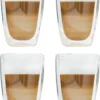 Latte Macchiato-Gläser 400ml Doppelwandig Isolierglas Extra Lang Warmhaltend Maße ≈9 X 14cm (4 Stück) -Küchenutensilien Laden 1d33ed196dfcb57e91b0ef4a9aec62ce