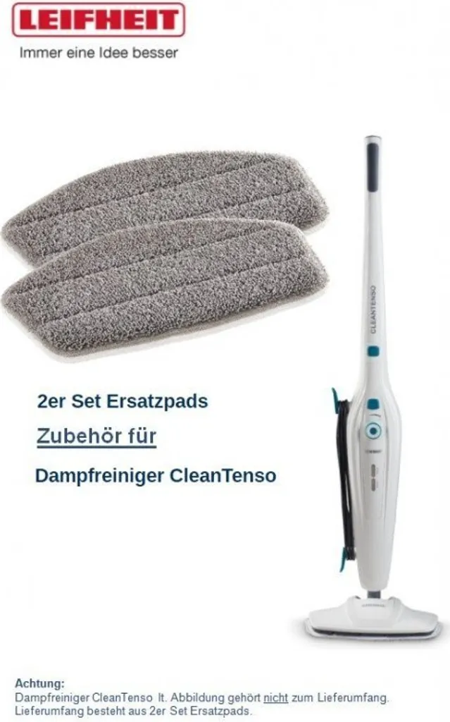 Leifheit 2er Set Ersatzpads Dampfreiniger CleanTenso 15 Leifheit 2er Set Ersatzpads Dampfreiniger CleanTenso – Bild 13