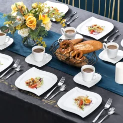 MALACASA, Serie Elvira, 36 Teilig Cremeweiß Porzellan Geschirrset Tafelservice Kaffeeservice Mit Tassen, Untertassen, Dessertteller Für 12 Person 15 MALACASA, Serie Elvira, 36 Teilig Cremeweiß Porzellan Geschirrset Tafelservice Kaffeeservice Mit Tassen, Untertassen, Dessertteller Für 12 Person -Küchenutensilien Laden 24bb276353cbd9b4888d8e3a58af97ee