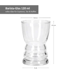 6tlgSet Barista-Gläser Espresso Tee Kaffee 120ml Glas Theke Mini-Bar Servier-Geschirr Tafel Gastro -Küchenutensilien Laden 26f093f43d8f5d23a730b09824a9f6d4