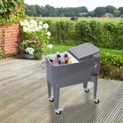 Kühlwagen, Servierwagen Outdoor Mit Großer Kühlbox, Getränkekühler Beistellwagen Für Garten, Rollbarer Party Kühlwagen Im Retro-Look – 57l, Farbe:anthrazit 19 Kühlwagen, Servierwagen Outdoor Mit Großer Kühlbox, Getränkekühler Beistellwagen Für Garten, Rollbarer Party Kühlwagen Im Retro-Look – 57l, Farbe:anthrazit -Küchenutensilien Laden 28f482620cc52a500ab321dd9d86b920