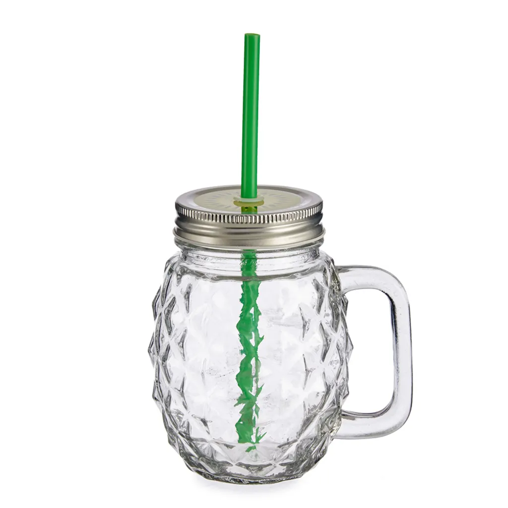 4x Sole Trinkgläser Mit Henkel, Deckel & Strohhalm 480 Ml Grün Henkelbecher Glas 5 4x Sole Trinkgläser Mit Henkel, Deckel & Strohhalm 480 Ml Grün Henkelbecher Glas – Bild 3