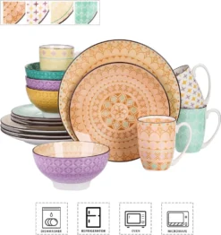 Vancasso Tafelservice Porzellan, Tulip Elegantes Geschirrset, 48 Teilig Kombiservice Mit Speiseteller, Dessertteller, Müslischalen Und Kaffeebecher Für 12 Personen -Küchenutensilien Laden 2c11573ddb2a1104ab588d054638d2ab