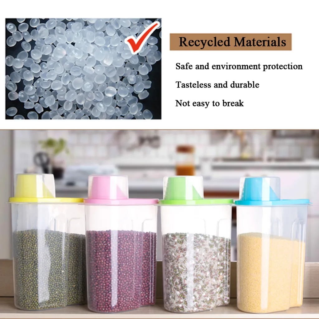 Vorratsdosen Set Mit Deckel, Aufbewahrungsbox Küche, Frischhaltedosen 2.5L & 1.9L BPA-frei Luftdicht Vorratsbehälter Mit Messbecher Kunststoff Schüttdosen Für Mehl Müsli (2 Stück) 5 Vorratsdosen Set Mit Deckel, Aufbewahrungsbox Küche, Frischhaltedosen 2.5L & 1.9L BPA-frei Luftdicht Vorratsbehälter Mit Messbecher Kunststoff Schüttdosen Für Mehl Müsli (2 Stück) – Bild 3
