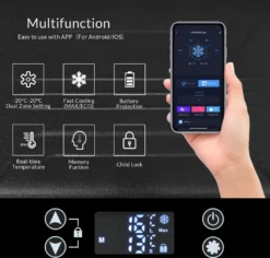 Merax Elektrisch Kühlbox Mit Kompressor 31.5L Schwarz, Mini Kühlschrank Tragbar Kühlleistung Bis -20° C, Gefrierbox 12/24 V Und 230 V Für Büro, Auto, Camping, Garten -Küchenutensilien Laden 2e68ac8128c7057462226636d8a76df0