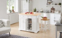 SoBuy FKW71-WN Kücheninsel Küchenwagen Mit Erweiterbarer Arbeitsplatte Küchenschrank Servierwagen Holz Weiß BHT Ca.: 115x92x46-71cm -Küchenutensilien Laden 30fb0ff2db2045f86244304e76bc1da2