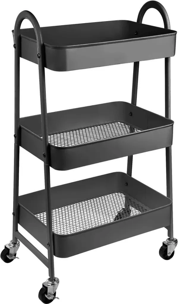 ONVAYA® Servierwagen Silvio | Beistellwagen | Dunkelgrau | 30,5 X 45 X 77 Cm | 3 Fächer | Multifunktionswagen | Transportwagen | Allzweckwagen | Küchentrolley | Nischenregal 3 ONVAYA® Servierwagen Silvio | Beistellwagen | Dunkelgrau | 30,5 X 45 X 77 Cm | 3 Fächer | Multifunktionswagen | Transportwagen | Allzweckwagen | Küchentrolley | Nischenregal