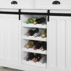 SoBuy FKW94-W Design Küchenwagen Mit Flaschenablage Küchenschrank Mit 2 Schiebetüren Und 2 Schubladen Servierwagen Mit Edelstahlplatte Sideboard Weiß -Küchenutensilien Laden 3335a2708e1ffca4222fb9ee995dbbf6