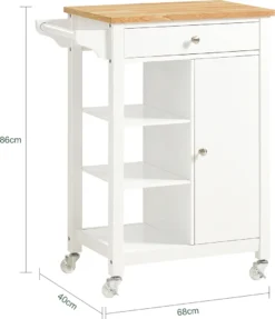 SoBuy® Servierwagen,Küchenwagen,Rollwagen,Küchenschrank,Küchenregal,FKW46-WN -Küchenutensilien Laden 3427f98f72ae5f8fd65e65b079af3f6d