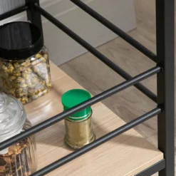 HOMCOM Küchenwagen Servierwagen Aufbewahrungswagen Beistellwagen Mit 2 Ebenen Und Griff Rollenwagen Für Küche Esszimmer Belastbarkeit 60 Kg Spanplatte 82 X 40 X 75 Cm -Küchenutensilien Laden 353a4c4fc5a3993f06388a78da79334e