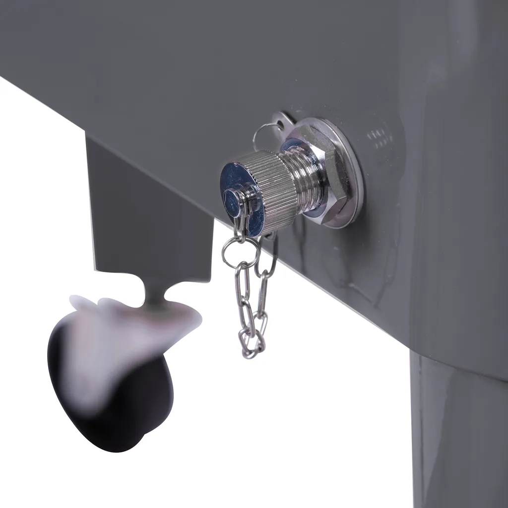 Kühlwagen, Servierwagen Outdoor Mit Großer Kühlbox, Getränkekühler Beistellwagen Für Garten, Rollbarer Party Kühlwagen Im Retro-Look – 57l, Farbe:anthrazit 7 Kühlwagen, Servierwagen Outdoor Mit Großer Kühlbox, Getränkekühler Beistellwagen Für Garten, Rollbarer Party Kühlwagen Im Retro-Look – 57l, Farbe:anthrazit – Bild 5