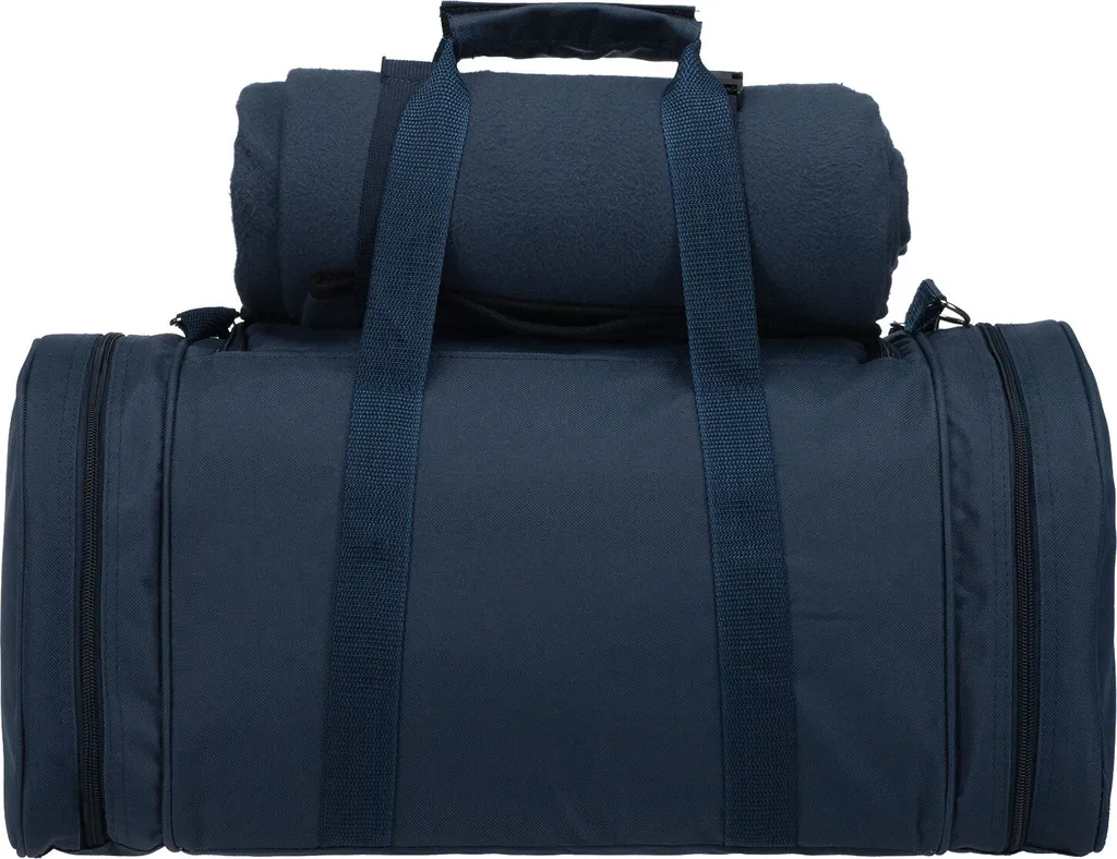 Anndora Picknick Kühltasche + Decke + Zubehör - Blau Weiß Gestreift - Blau 8 Anndora Picknick Kühltasche + Decke + Zubehör - Blau Weiß Gestreift - Blau – Bild 6