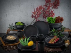 CreaTable 22978 Kombiservice Uno BLACK Für 4 Personen, Steinzeug, Schwarz (1 Set, 16-teilig) -Küchenutensilien Laden 3ce8d77569b7ca9d7a4f079e1a28fff7