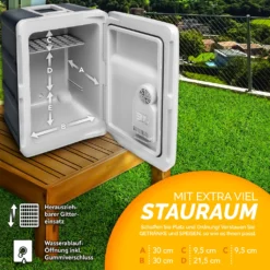 Tillvex Kühlbox Elektrisch 40L Grau Mit Rollen | Mini-Kühlschrank 230 V Und 12 V Für KFZ Auto Camping | Kühlt & Wärmt | ECO-Modus -Küchenutensilien Laden 3d684523f6ff64fb5df90597f3711ba5