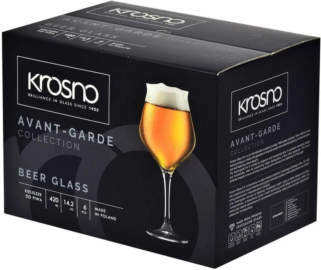 KROSNO Avant-Garde Bier-Tulpen Bier-Gläser, 6er-Set, 420 Ml 11 KROSNO Avant-Garde Bier-Tulpen Bier-Gläser, 6er-Set, 420 Ml – Bild 9