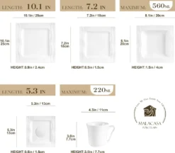 MALACASA, Serie Mario, 60 Tlg. Cremeweiß Porzellan Geschirrset Tafelservice Mit Je 12 Kaffeetassen, 12 Untertassen, 12 Dessertteller, 12 Suppenteller Und 12 Speiseteller 10 MALACASA, Serie Mario, 60 Tlg. Cremeweiß Porzellan Geschirrset Tafelservice Mit Je 12 Kaffeetassen, 12 Untertassen, 12 Dessertteller, 12 Suppenteller Und 12 Speiseteller -Küchenutensilien Laden 3fb4db2f73515e89e5eac05c874ecff5