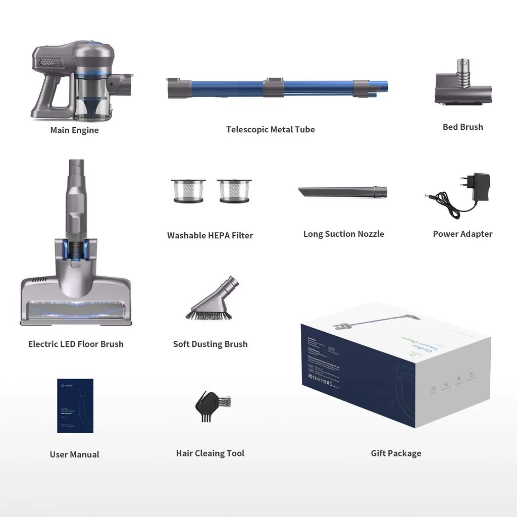Greenote Akku Staubsauger, 23000PA Staubsauger Kabellos 4 In 1, 200W Mit Doppeltem Digitalmotor LED Elektrobürste Staubsauger, Bis Zu 35 Minuten, Leiser Handstaubsauger, Für Tierhaar Teppich Autos 4 Greenote Akku Staubsauger, 23000PA Staubsauger Kabellos 4 In 1, 200W Mit Doppeltem Digitalmotor LED Elektrobürste Staubsauger, Bis Zu 35 Minuten, Leiser Handstaubsauger, Für Tierhaar Teppich Autos – Bild 2