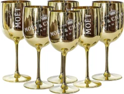 Moët & Chandon Champagnergläser Gold 6er Set Gläser Geschenkset