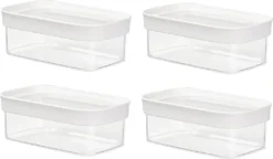 Emsa Trockenvorratsdose OPTIMA 0,45 Liter Transparent / Weiß -Küchenutensilien Laden 46b632b8411299f540effe4f339feaac