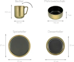 CreaTable 23592 Kombiservice Modern Industrial Für 4 Personen, Steinzeug, Schwarz/gold (1 Set, 16-teilig) 15 CreaTable 23592 Kombiservice Modern Industrial Für 4 Personen, Steinzeug, Schwarz/gold (1 Set, 16-teilig) -Küchenutensilien Laden 46c1de60d245fbc7cd8630a96e1f4066