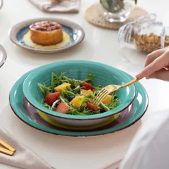 Tafelservice Steingut, Vancasso ARCO 36-teiliges Kombiservice Set, Vintage Geschirrservice Mit Je 12 Speiseteller, Kuchenteller Und Suppenteller, Für 12 Personen, Regenbogen Stil 13 Tafelservice Steingut, Vancasso ARCO 36-teiliges Kombiservice Set, Vintage Geschirrservice Mit Je 12 Speiseteller, Kuchenteller Und Suppenteller, Für 12 Personen, Regenbogen Stil -Küchenutensilien Laden 46f6df9a798794b9d6fa133999f6c0b9