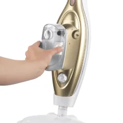 CLEANmaxx Dampfbesen - Mit Knickgelenk - Gold/weiß Dampfreiniger Steam Hygiene Fliesen Küche Bad Reinigung -Küchenutensilien Laden 48518027de8c40808c9e96940fbc5886