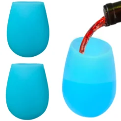 6er Set 200ml Unzerbrechlich Blau Silikon Biergläser Whisky GläSer Wein Becher Stammlos Weinbecher Tasse -Küchenutensilien Laden 499b02003780d07132a6817e072b5a18