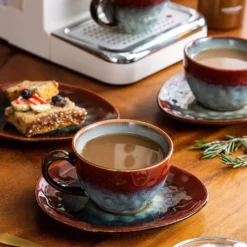 Vancasso Kaffeeservice »STARRY« 8-tlg Steinzeug Kaffeeset Mit Kaffeetasse, Untertasse -Küchenutensilien Laden 4af205bde2bf8d5a633345ea743e78d5