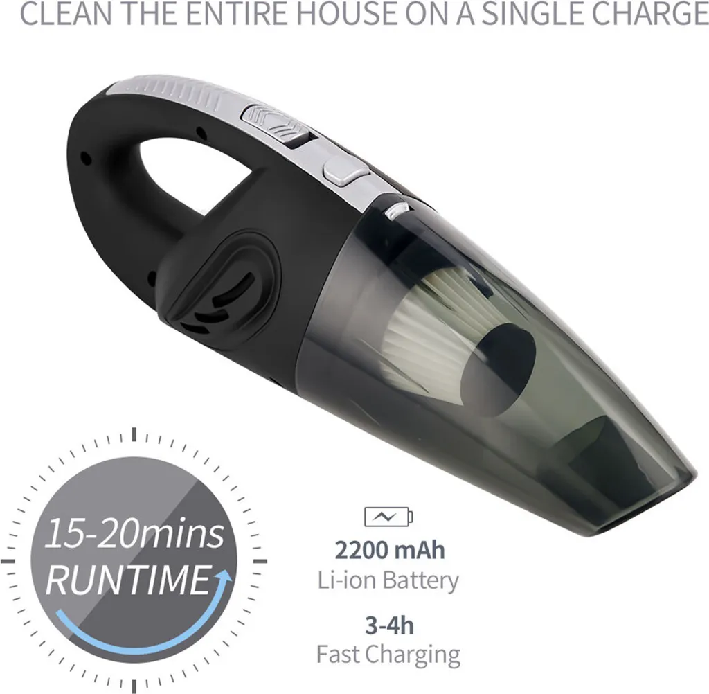 CkeyiN Akku-Handstaubsauger, Wiederaufladbarer, Leistungsstarker Zyklon-Nass-Trocken-Sauger Für Die Reinigung Von Tierhaaren, Staub Und Kies 6 CkeyiN Akku-Handstaubsauger, Wiederaufladbarer, Leistungsstarker Zyklon-Nass-Trocken-Sauger Für Die Reinigung Von Tierhaaren, Staub Und Kies – Bild 4