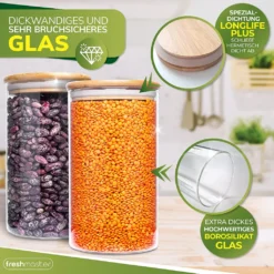 Fresh Master Premium Vorratsdosen Vorratsgläser Für Luftdichte Aufbewahrung I Vorteils Gläser Set (8 Teilig) -Küchenutensilien Laden 5409ed6c4efcfba998c017546029fa38
