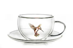 Creano 6er-Set Thermo-Tasses "Hummi" Für Tee/Latte Macchiato, Doppelwandig, Mit Kolibri-Muster | 250ml In Exklusiver Geschenkpackung -Küchenutensilien Laden 5541a7f90fa205521df429b841793929