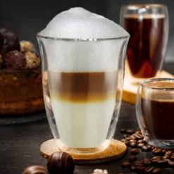 Creano Doppelwandige Gläser 250ml „DG-V“, 2er Set, Thermoglas Doppelwandig Aus Borosilikatglas, Kaffeegläser, Teegläser, Latte Gläser, Doppelwandgläser -Küchenutensilien Laden 5568d6c3724ec76e18b4a45ce4792997